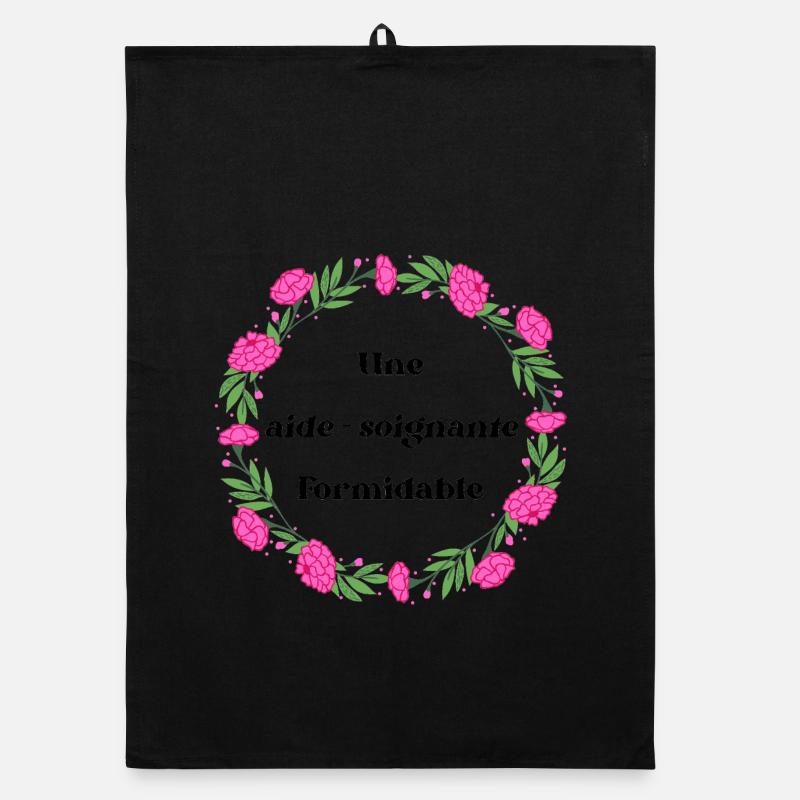 Une aide soignante formidable - couronne de fleurs Torchon bio