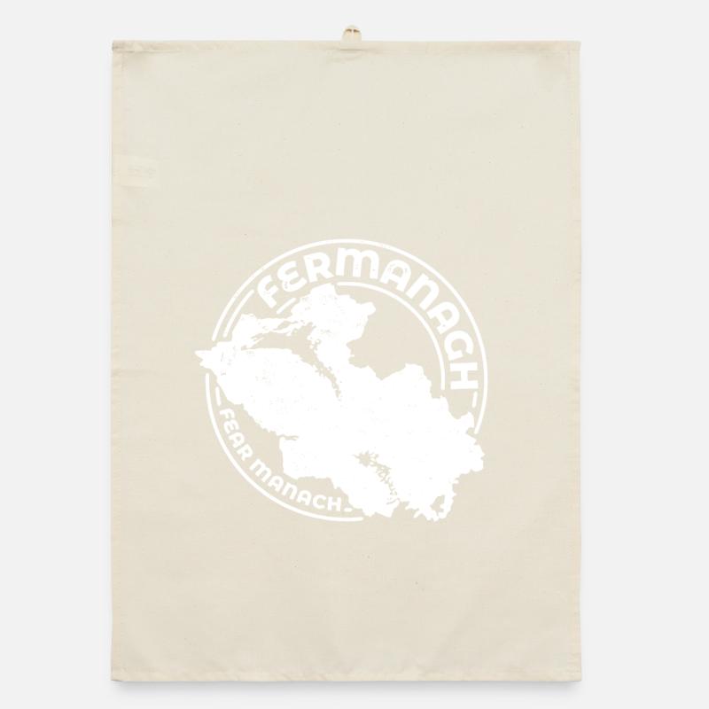 Fermanagh Ireland Map | County Outline Stamp Organic dish towel