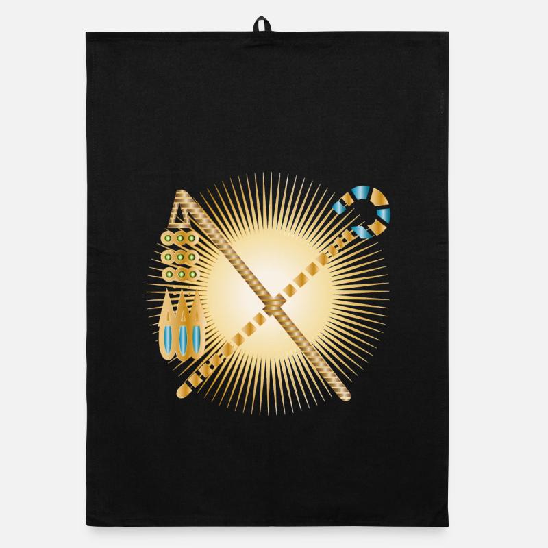 radiant hook & threshing flail pharaohs sceptre Organic dish towel