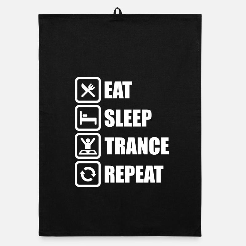 Eat Sleep Trance Repeat! Organic dish towel