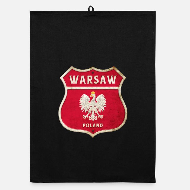 Varsovie Pologne Armoiries Drapeaux Design Torchon bio