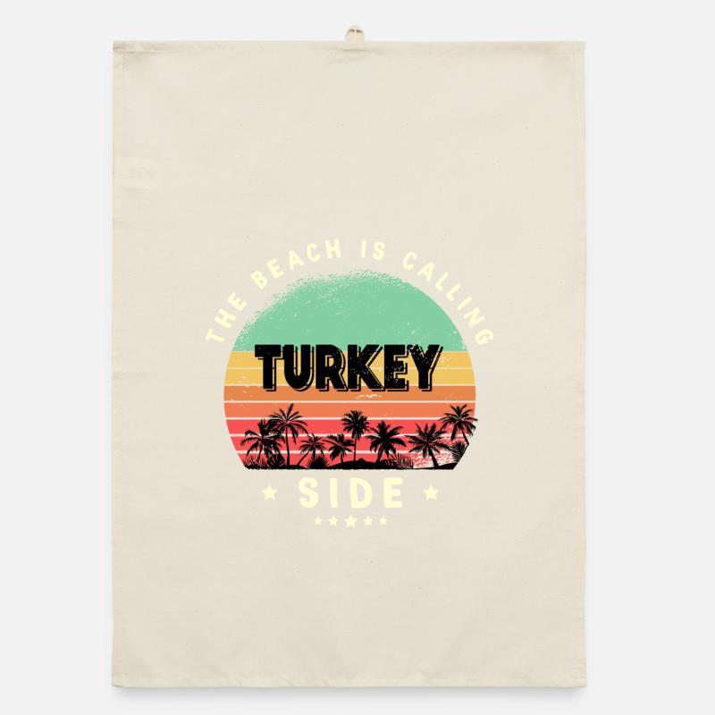 Side Turkey beach design Organic dish towel