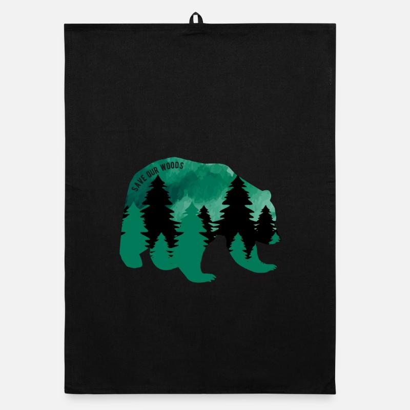 Climate Change Environmental Protection Bear Organic dish towel