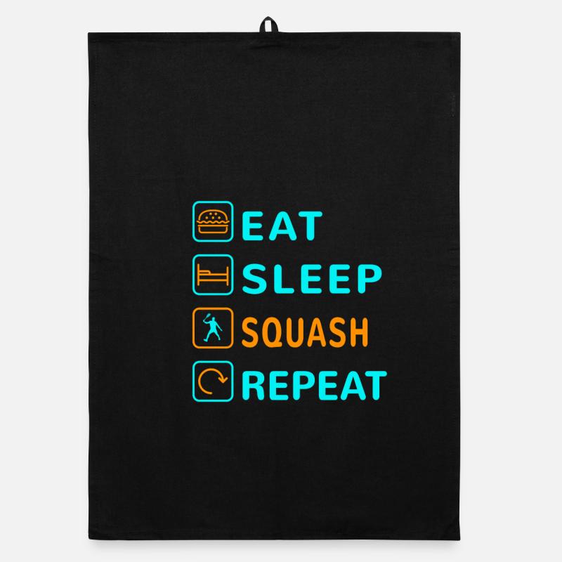Mangez. Dormir. Squash. Répéter le design Torchon bio