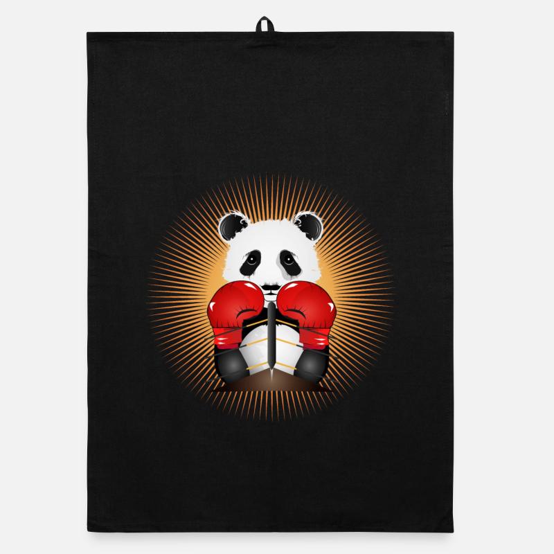 Panda als strahlender Boxer Held im Boxring Organic Geschirrtuch