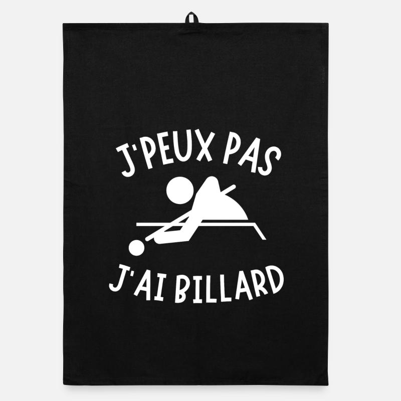 billard, jouer au billard, fan de billard Torchon bio