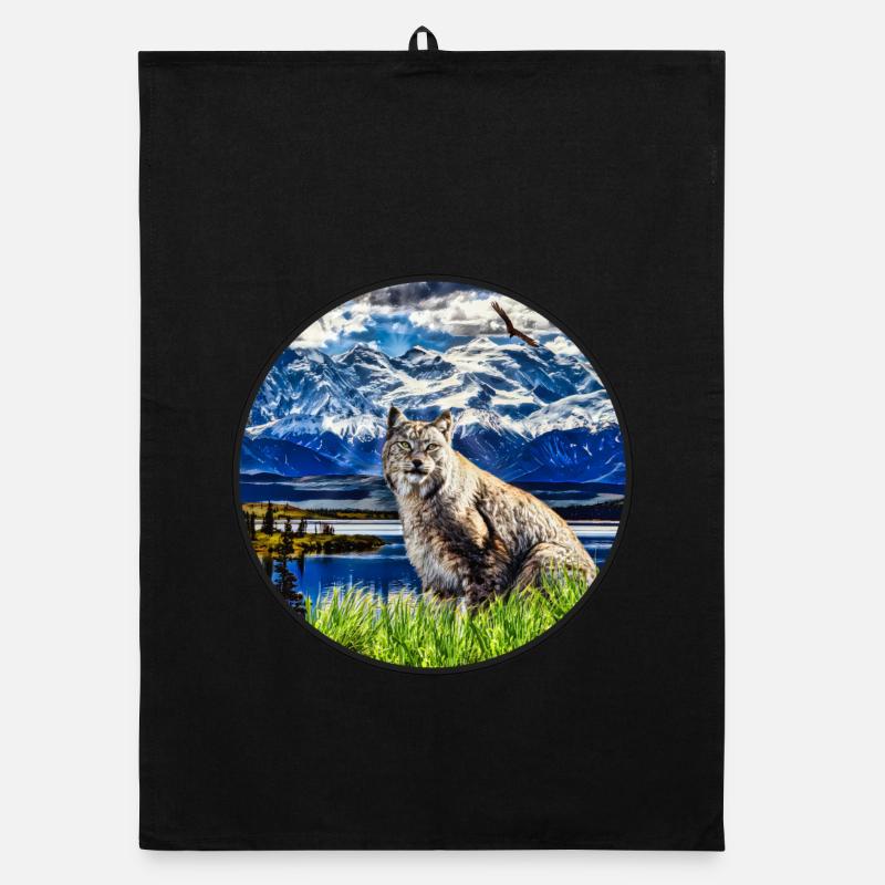 Luchs Wildkatze Freiheit Organic Geschirrtuch