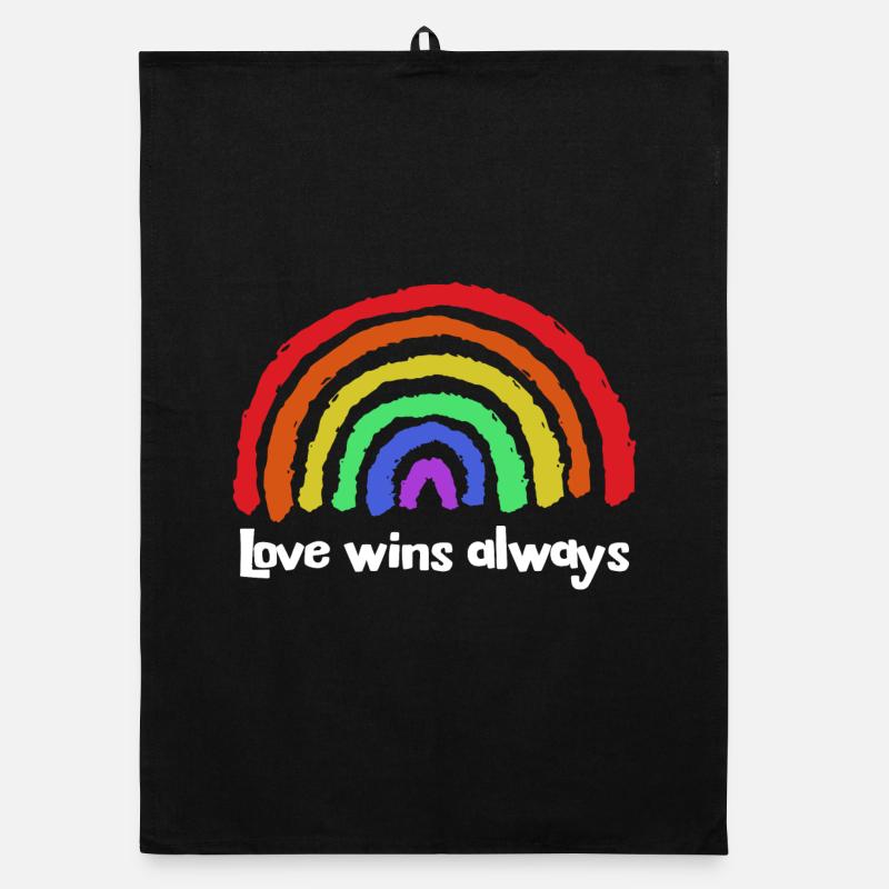 Love Statement Peace Rainbow Freedom Organic dish towel