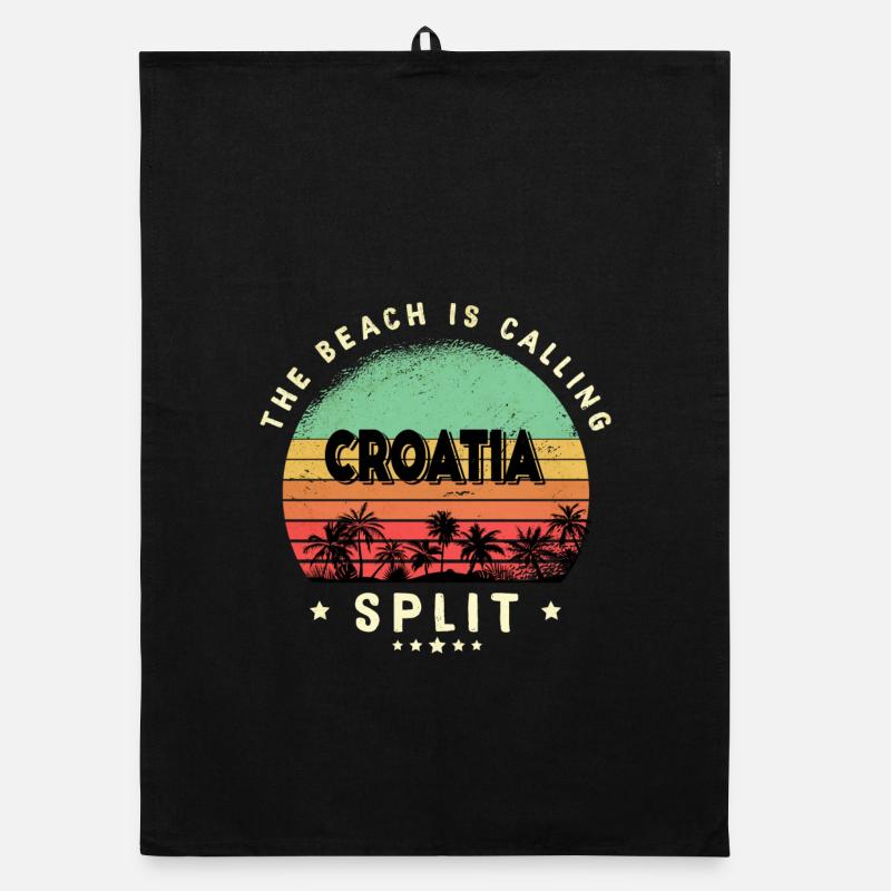 Split Kroatien Strand Design Organic Geschirrtuch