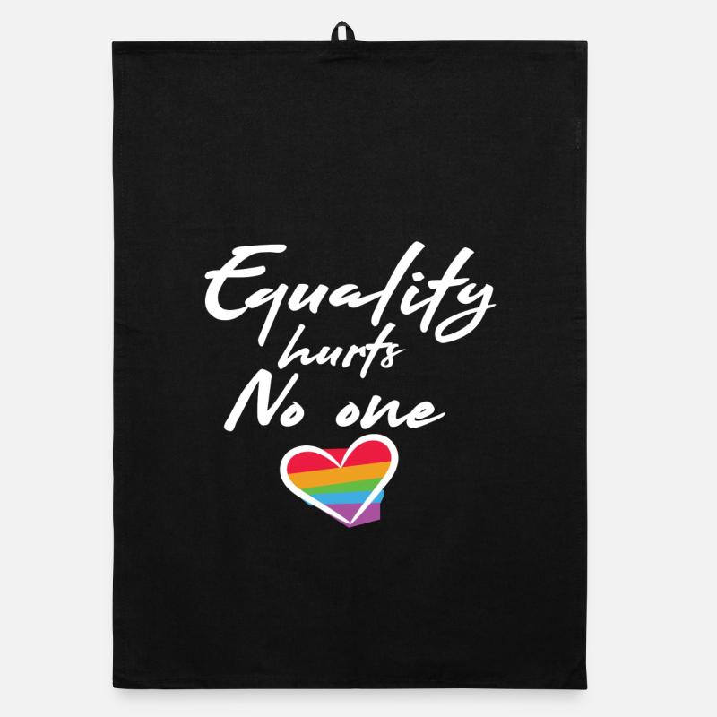Rainbow Heart Statement Love Peace Organic dish towel