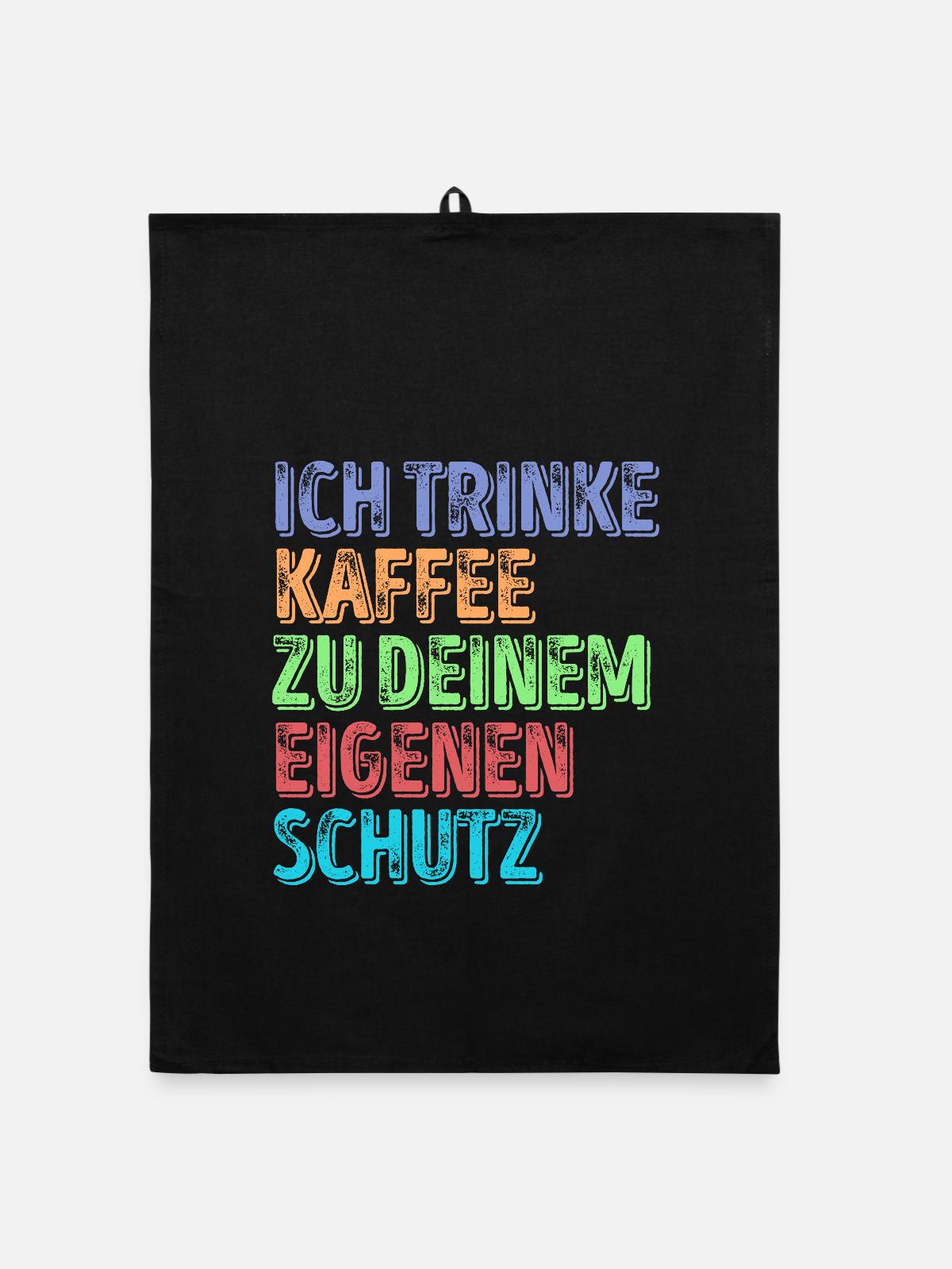 Kaffeeliebhaber Statement Kaffeetrinker Kaffee - Organic Geschirrtuch - Schwarz - Vorne