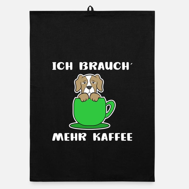 Kaffee Hund Kaffeetasse Statement Kaffeeliebhaber Organic Geschirrtuch