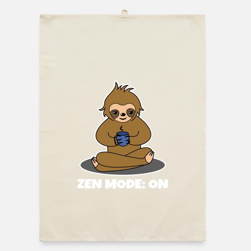 Kaffeetrinker Faultier Kaffeetasse Kaffee Spruch Organic Geschirrtuch