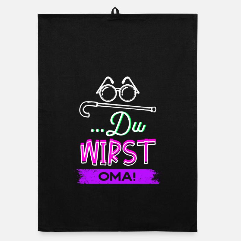 Sehschwäche Brille Statement Großmutter Oma Organic Geschirrtuch