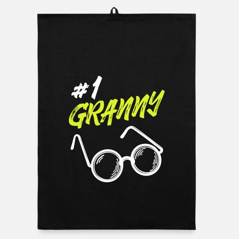 Statement Seniorin Brille Beste Omi Oma Großmutter Organic Geschirrtuch