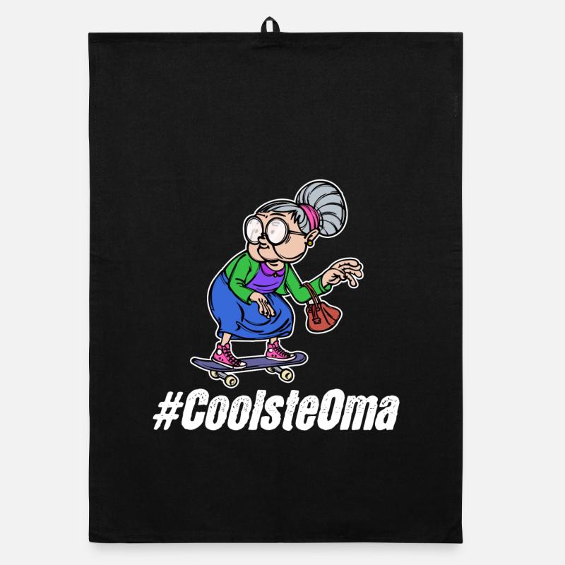 Brille Cool Oma Statement Großmutter Alte Frau Organic Geschirrtuch