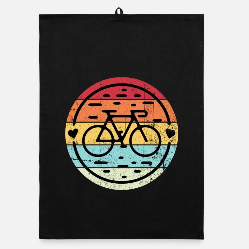 Retro Rainbow Bicycle Emblem Organic dish towel