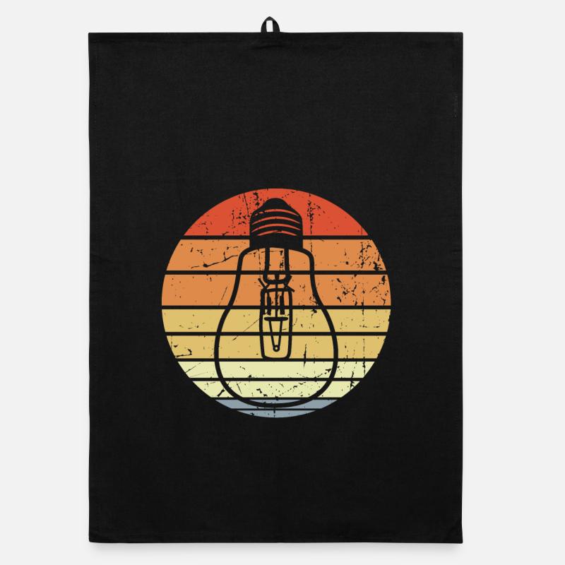 Vintage Light Bulb Organic dish towel