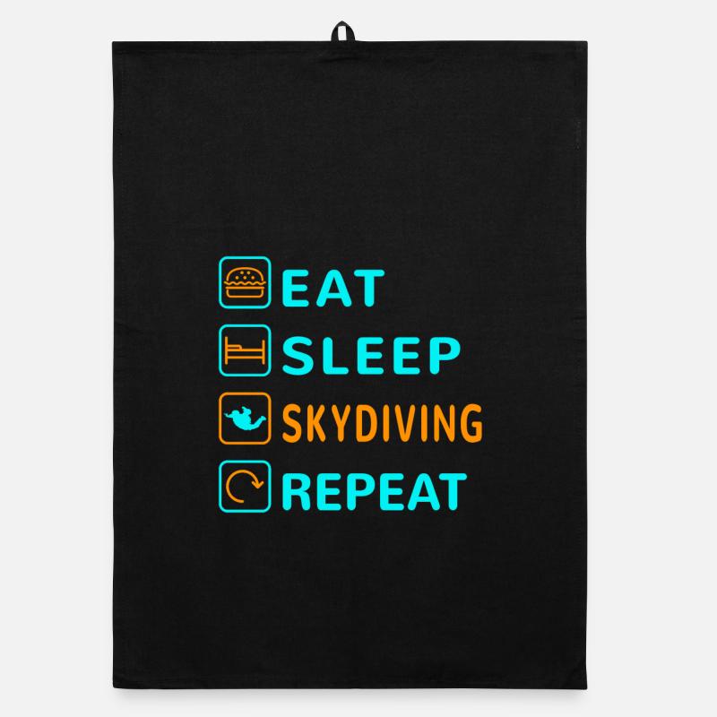 Eat. Sleep. Skydiving. Repeat Design Organic dish towel