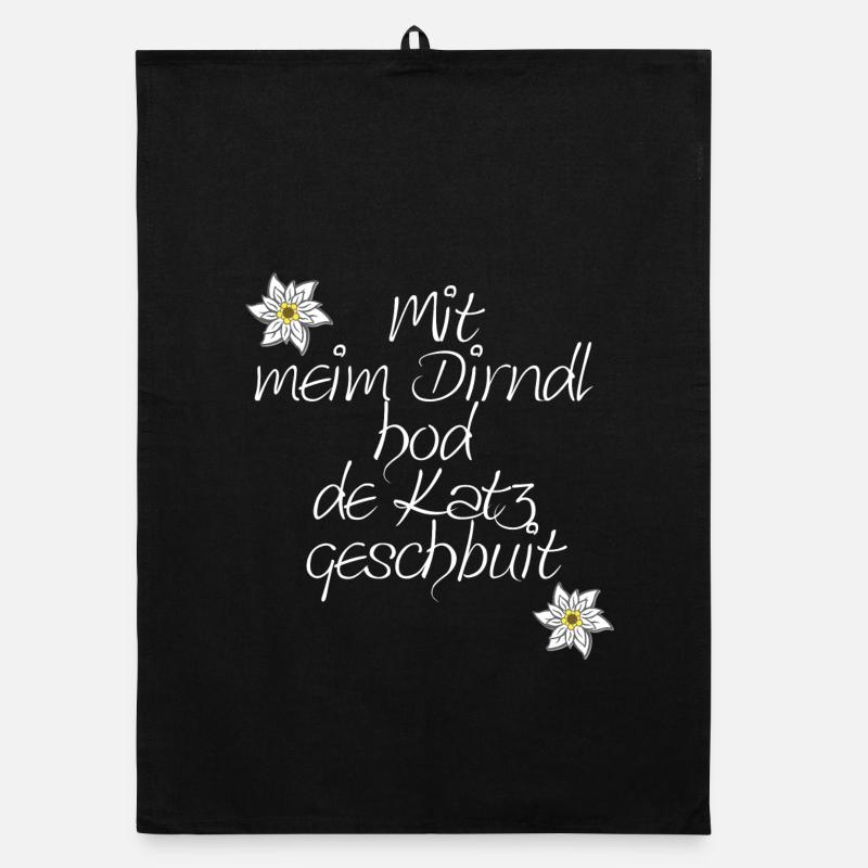 dialektsprüche frau, Dirndlspruch, „Mit meim Dirnd Organic Geschirrtuch