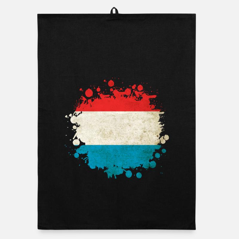 Luxembourg flags blob Organic dish towel