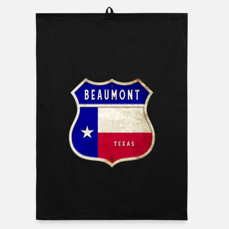 Drapeaux de l'écusson Beaumont Texas Torchon bio
