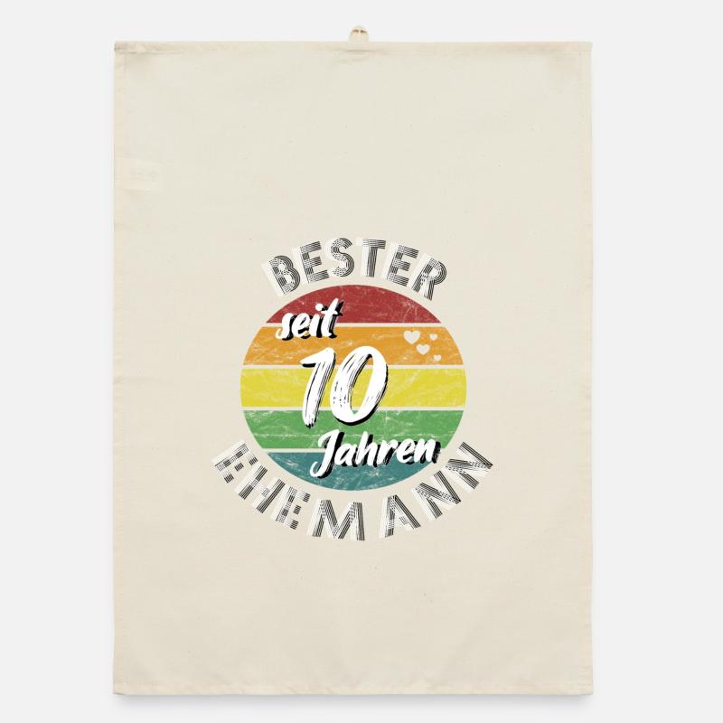bester Ehemann seit 10 Jahren Rosenhochzeit retro Organic Geschirrtuch