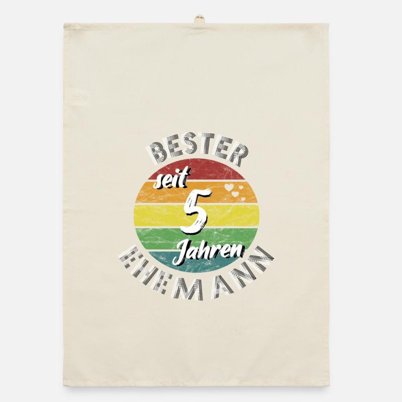 bester Ehemann seit 5 Jahren Hölzerne Hochzeit Organic Geschirrtuch