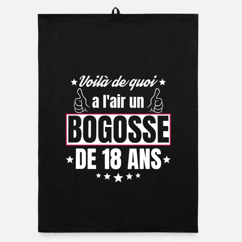 Bogosse de 18 Ans idée Cadeau d'anniversaire 18Ans Torchon bio