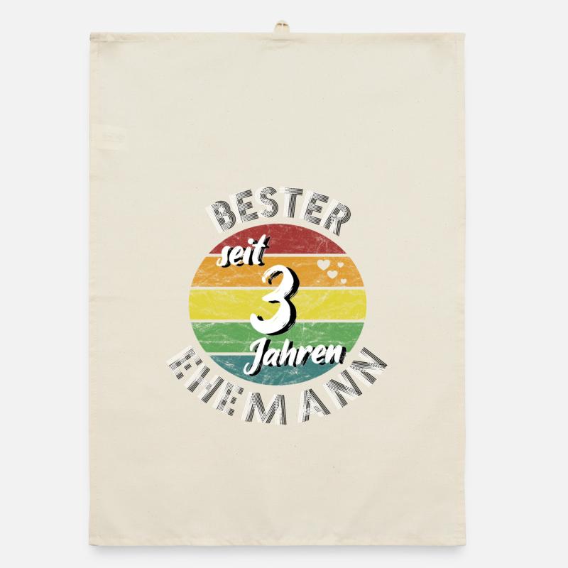 bester Ehemann seit 3 Jahren 3. Hochzeitstag retro Organic Geschirrtuch