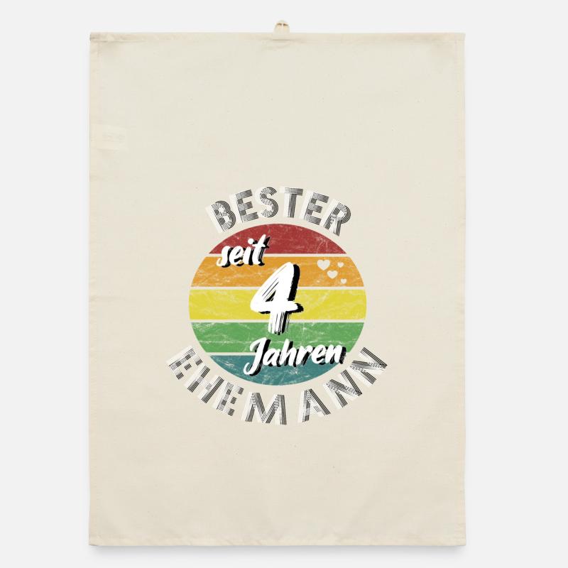 bester Ehemann seit 4 Jahren 4. Hochzeitstag retro Organic Geschirrtuch