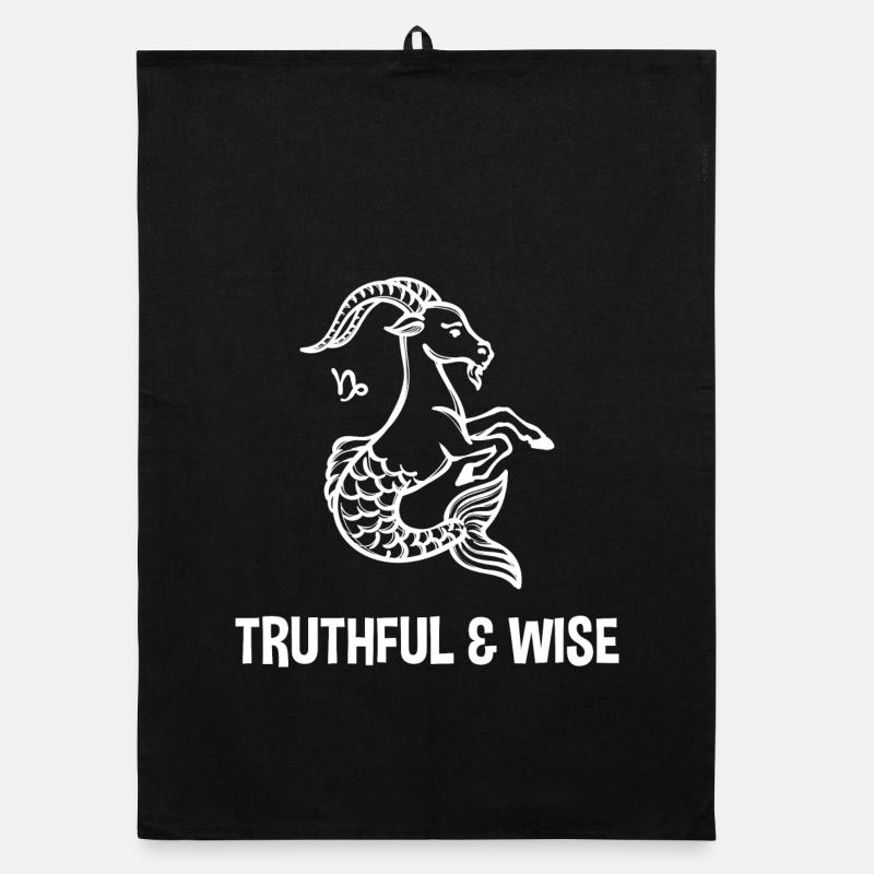 Astronomy Taurus Circle Horoscope Capricorn Statement Organic dish towel