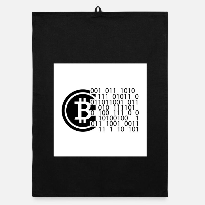 Bitcoin Code - Organic Geschirrtuch - Schwarz