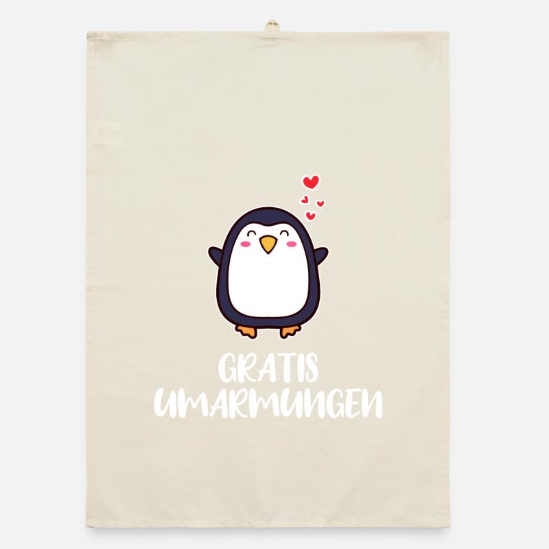 Süß Pinguin Statement Herz Tier Vogel Arktis Organic Geschirrtuch