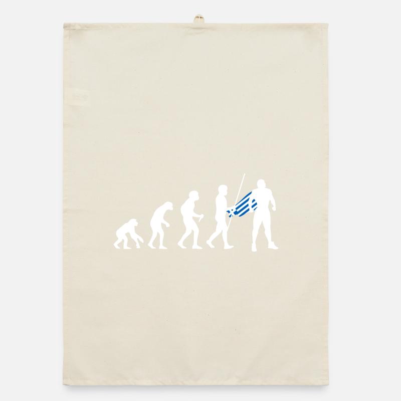 Évolution grecque Super-héros Drapeau grec Torchon bio