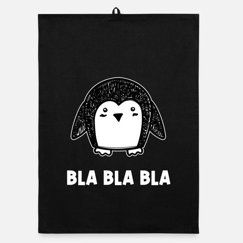 Tier Schnee Spruch Eis Vogel Pinguin Seevogel Organic Geschirrtuch