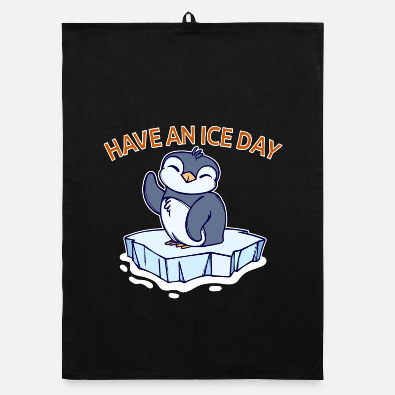 Antarctica Ice Cold Penguin Statement Seabird Organic dish towel