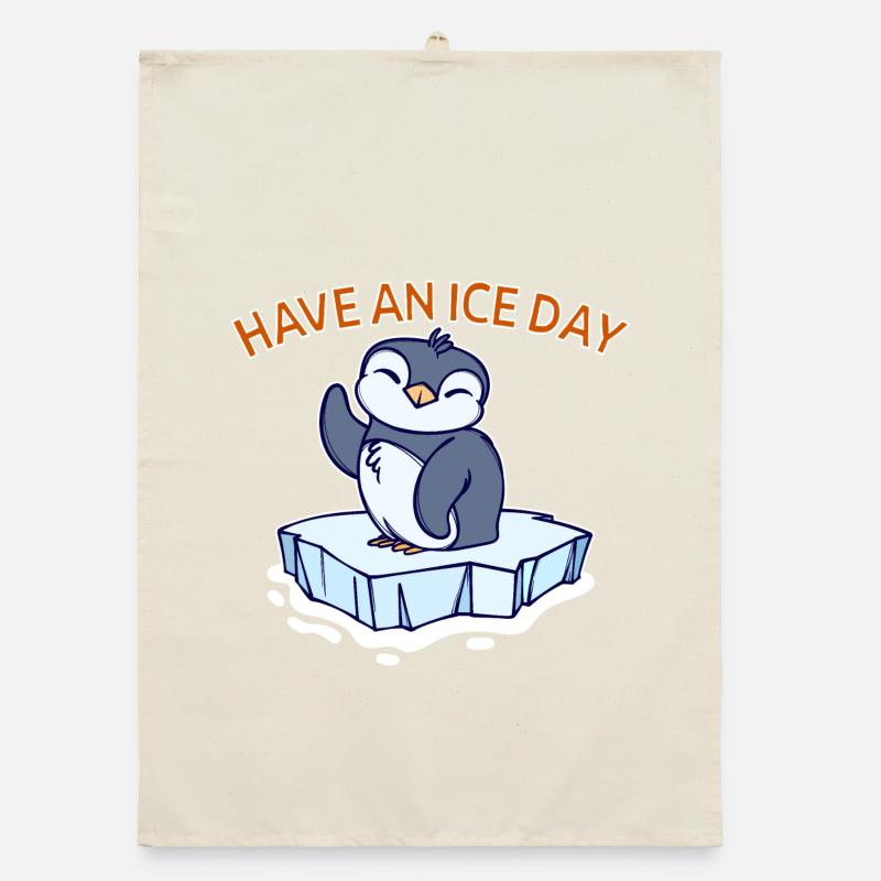 Antarctica Ice Cold Penguin Statement Seabird Organic dish towel