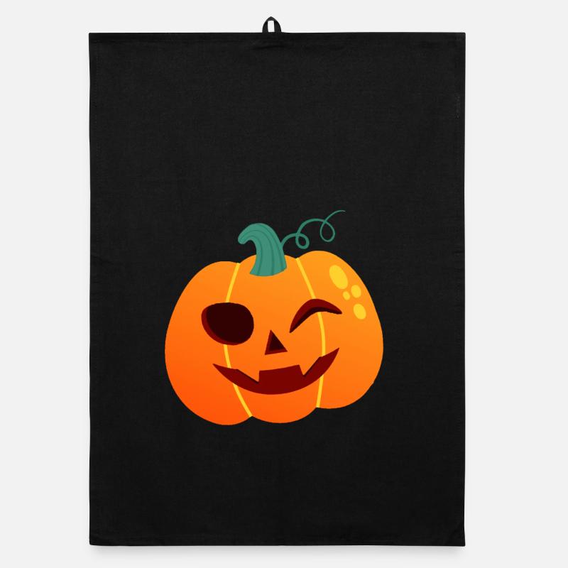 Dessin animé d’Halloween Pumpkin Winker Torchon bio