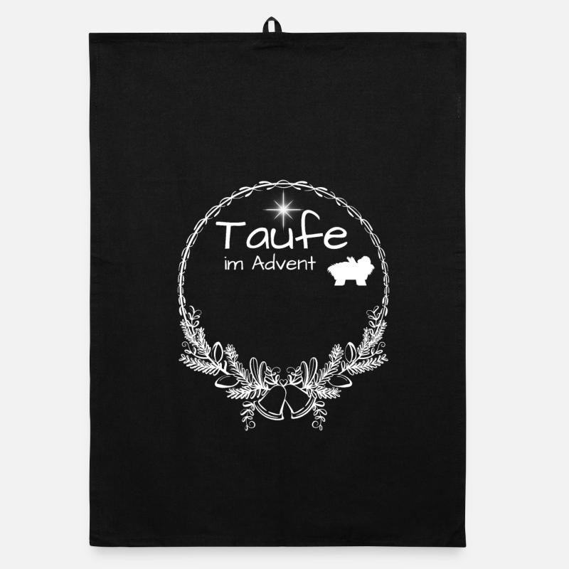 Taufe im Advent Baby greift nach Weihnachtsstern Organic Geschirrtuch