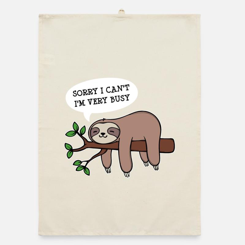 Jungle Animal Lazy Statement Sloth Sleeping Torchon bio