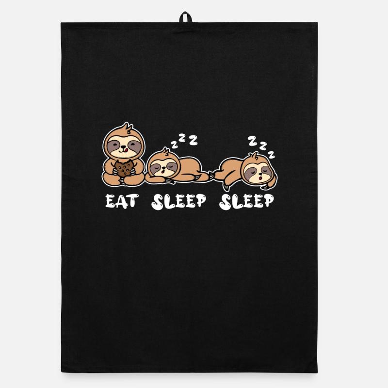 Cool Vegetarian Relax Sloth Late Riser Saying Organic dish towel