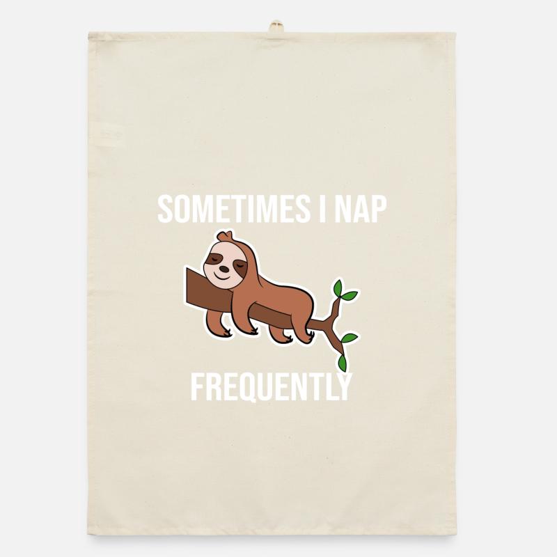 Humorous Statement Lazy Sloth Sleeping Animal Organic dish towel