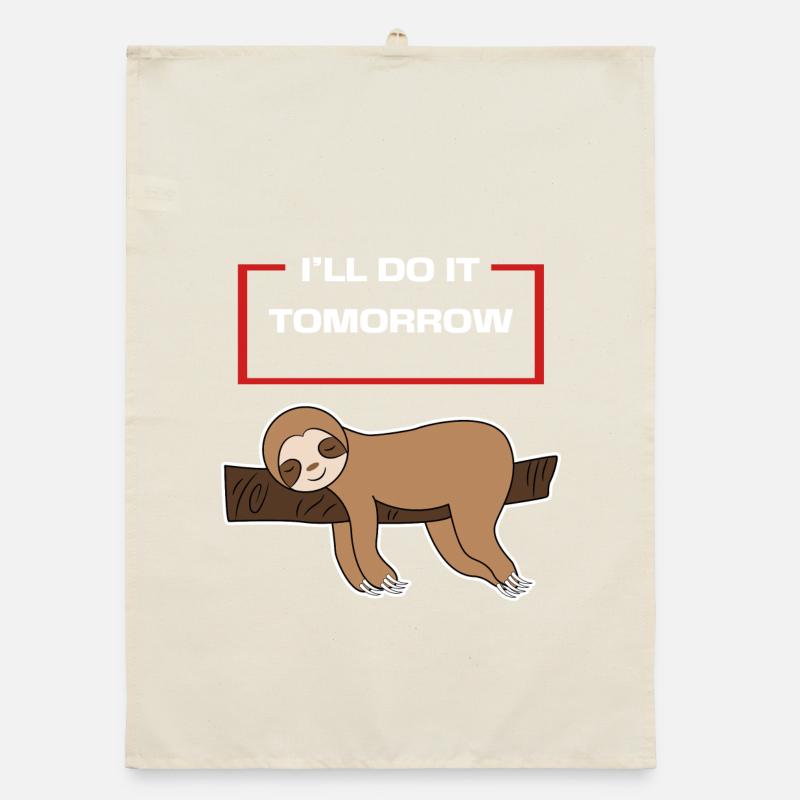 Sloth Statement Hammock Animal Lazy Sleep Organic dish towel