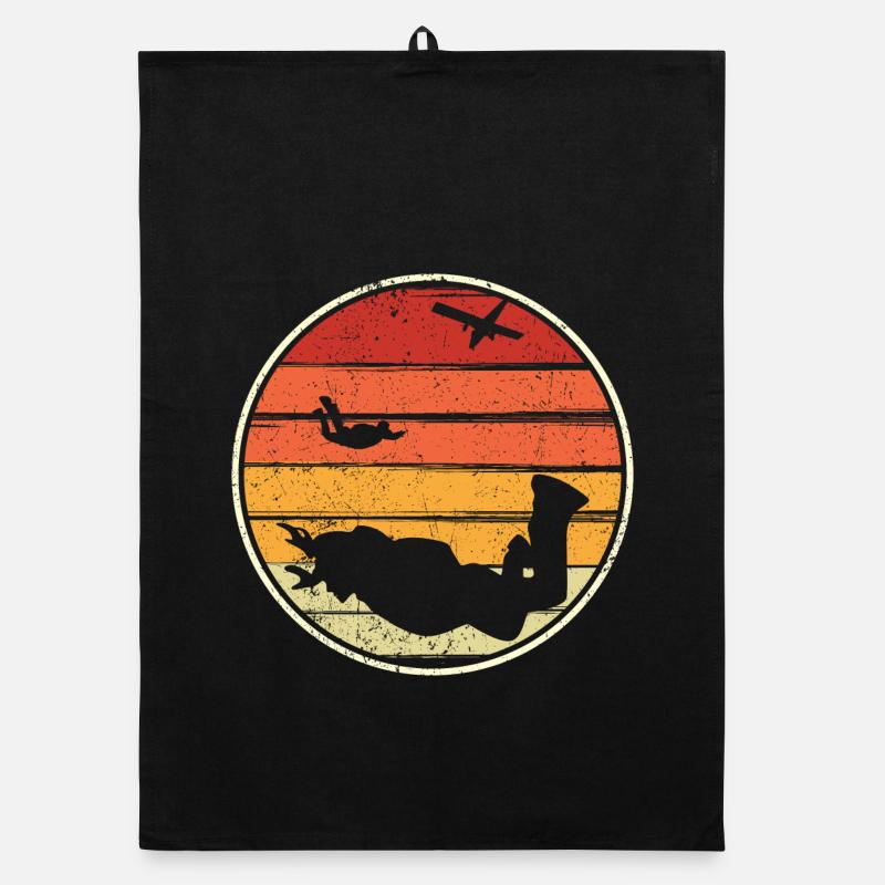 Sunset Silhouette Surf Circle Organic Geschirrtuch