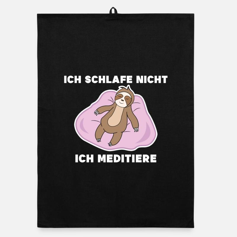 Schlafen Faul Statement Langschläfer Faultier Tier Organic Geschirrtuch