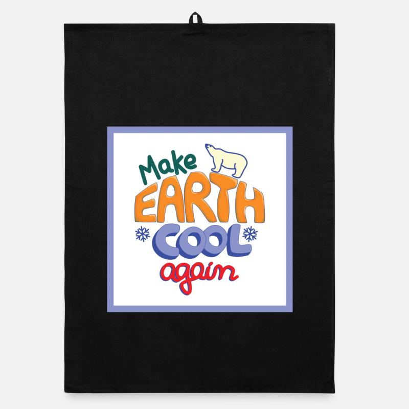 Make Earth Cool Again! weiss Organic Geschirrtuch