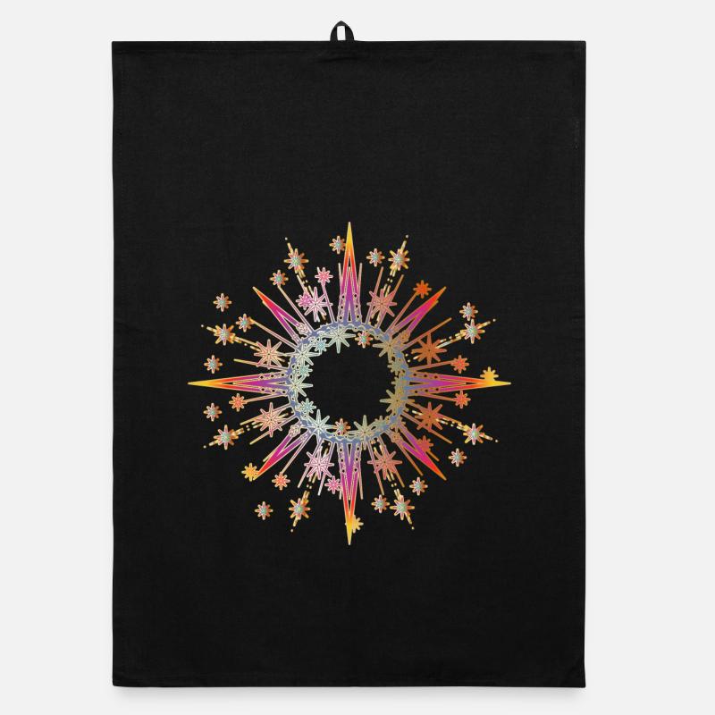 sparkling and shining star as a frame Organic dish towel