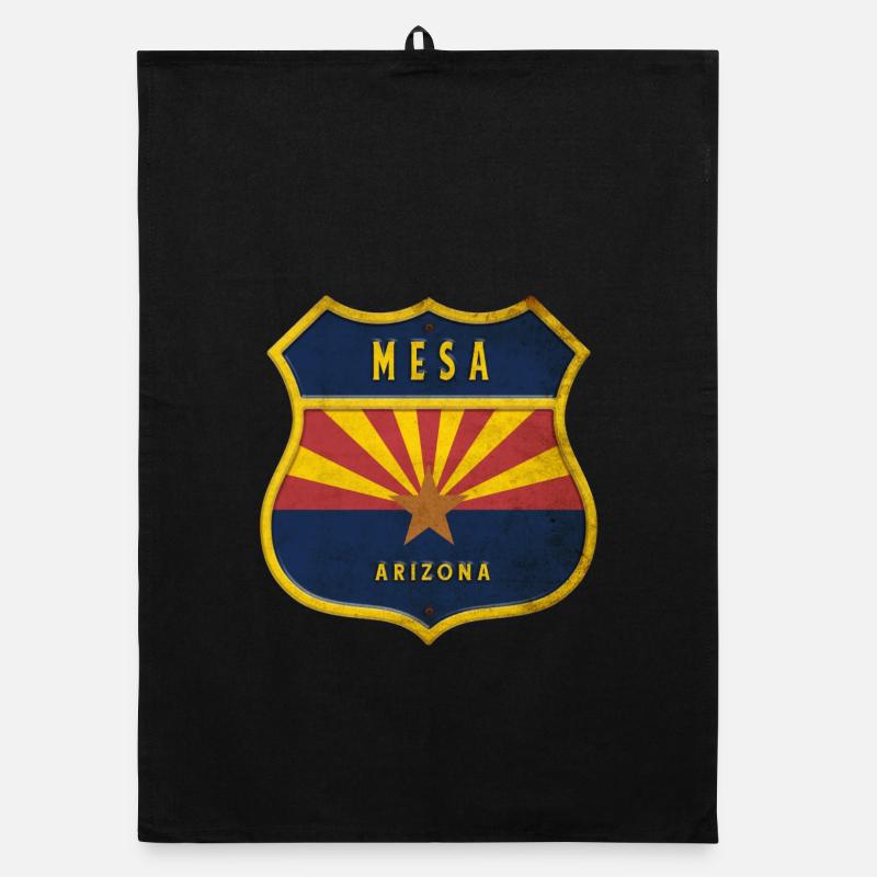 Mesa Arizona flag crest design Organic dish towel