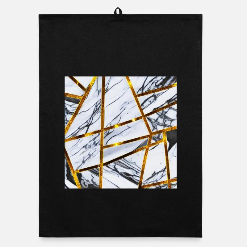 Marble White Gold Organic dish towel